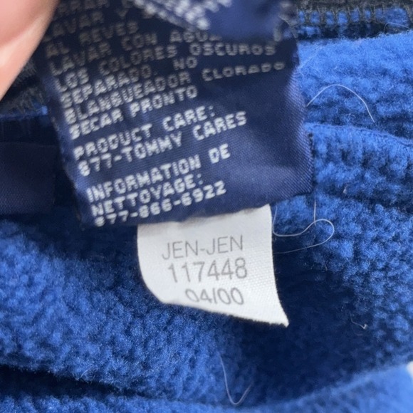 Vintage Tommy Hilfiger Fleece Vest Mens L/XL Blue Full Zip Hiking Outdoors 00s - Picture 8 of 8